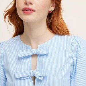 Blue Stripe seersucker Puff Short Sleeve Blouse - kate spade new york  Target 2x